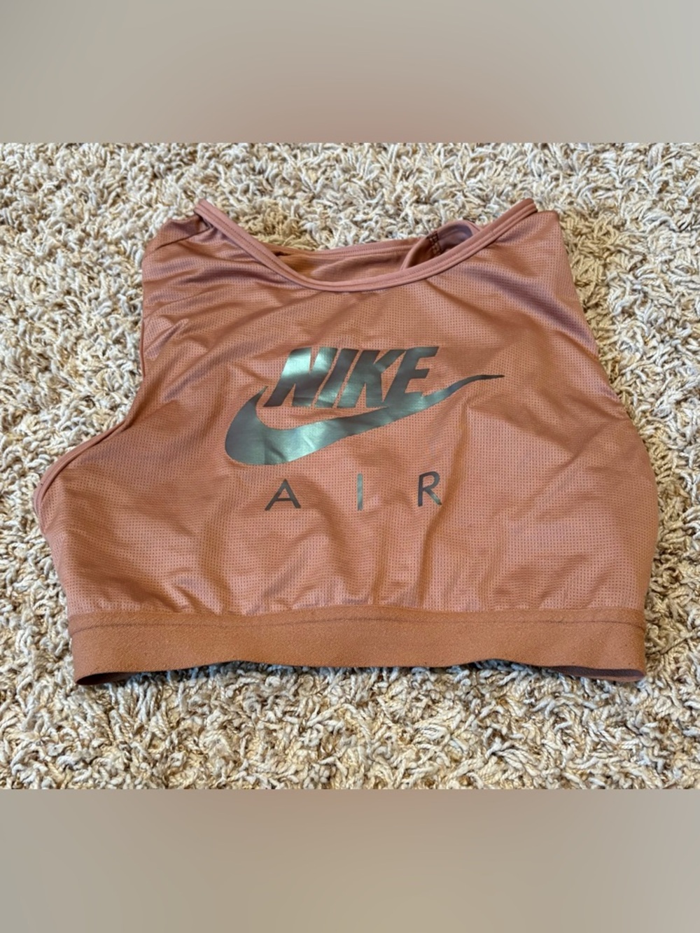 Nike Air Dri-FIT Swoosh Sports Bra in Miner Clay Womens size small